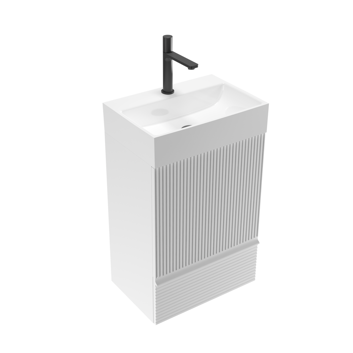 Gada 20-Inch Bathroom Vanity, Matte White with Ceramic Sink
