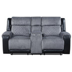 Alicia Grey/Black Reclining Sofa and Loveseat