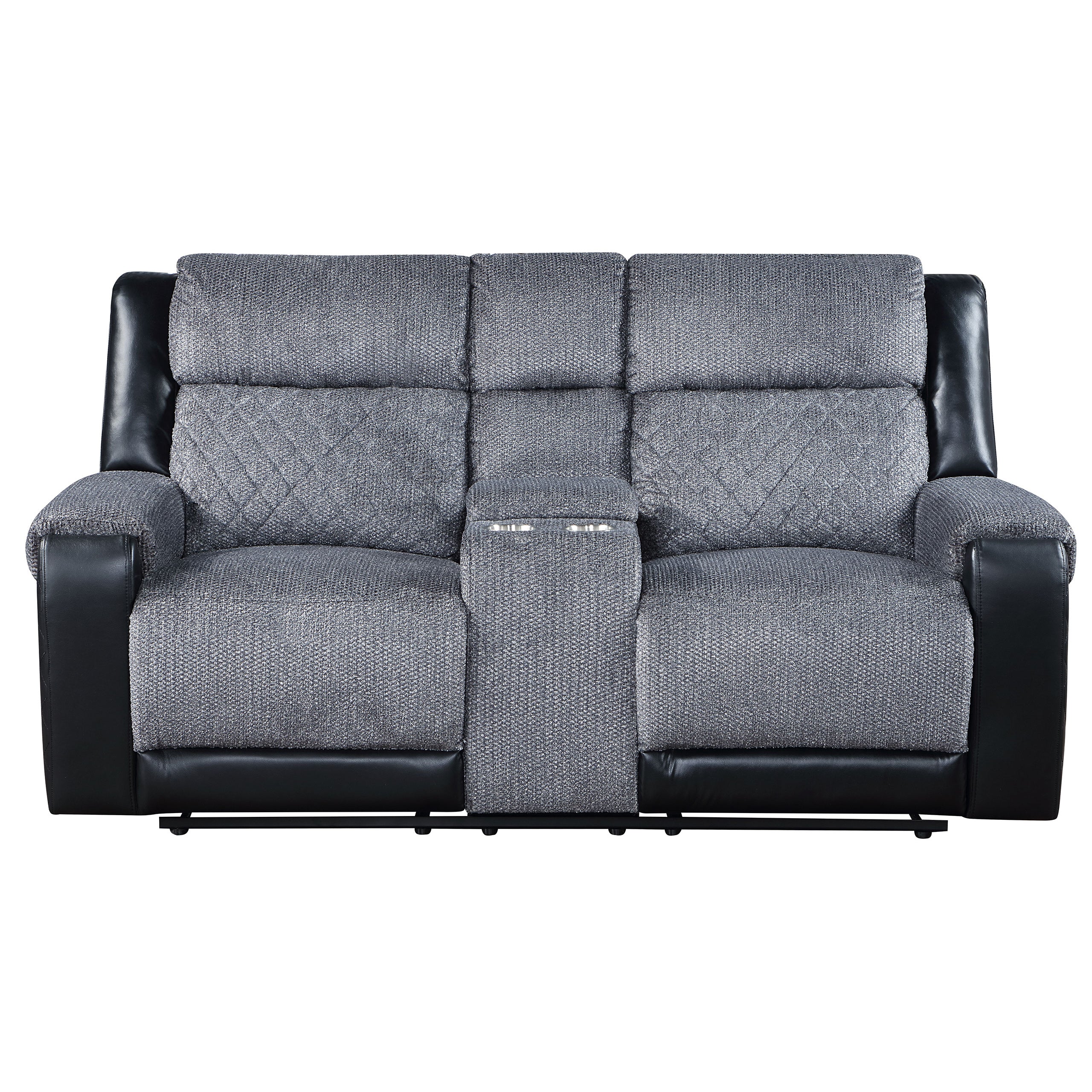 Alicia Grey/Black Reclining Sofa and Loveseat