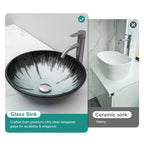 Artistic Tempered Glass Bathroom Vessel Sink