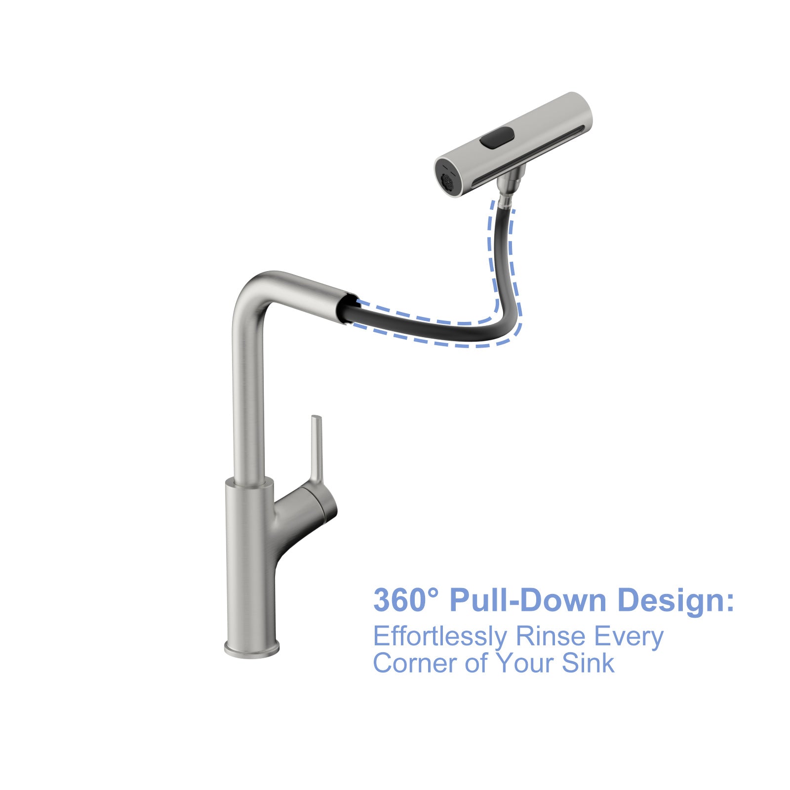360° Pull-Down Kitchen Faucet with 4 Spray Modes