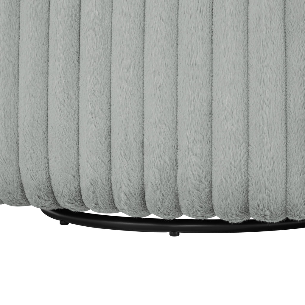 Alexa Ultra Plush Wide Cord-like Swivel Barrel Chair