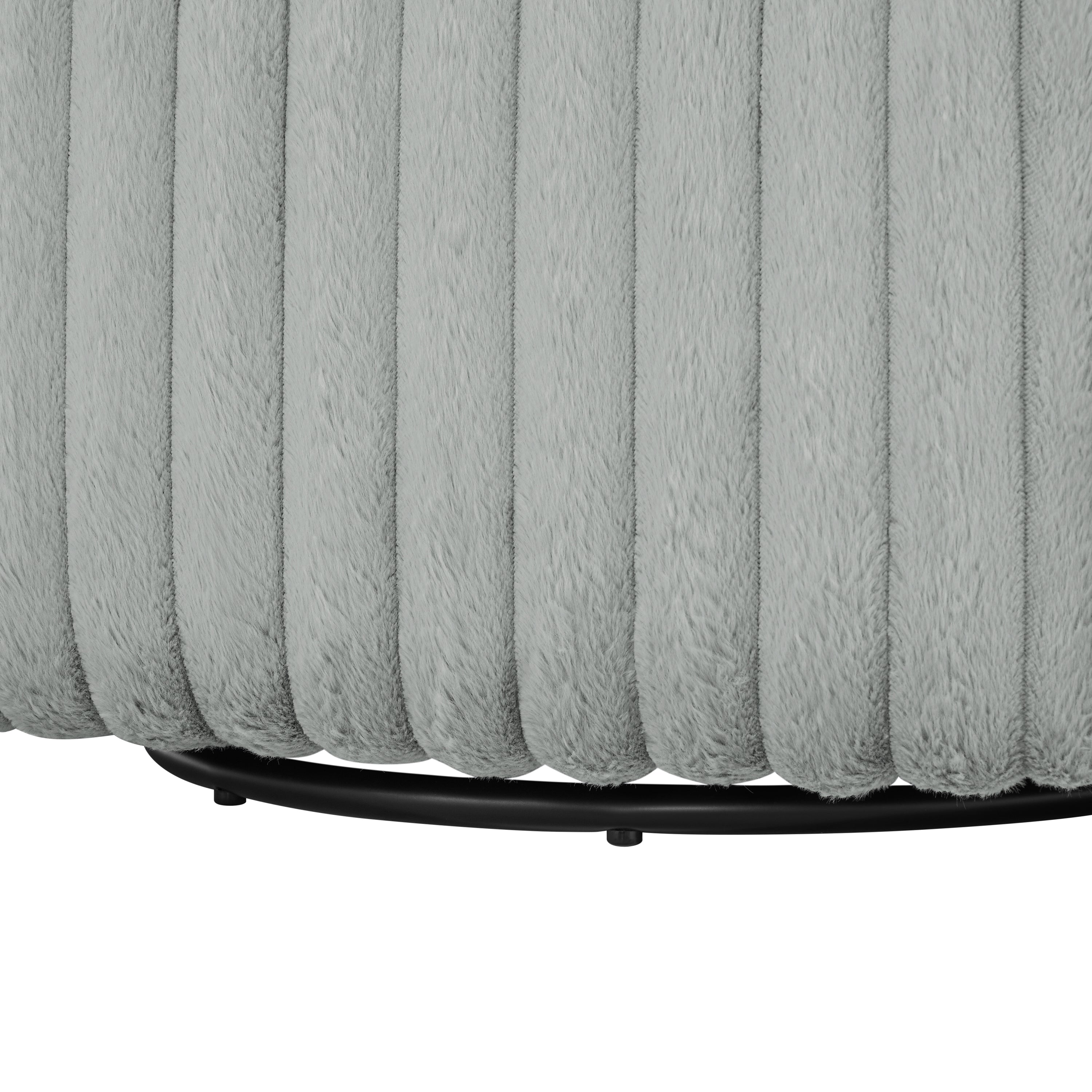 Alexa Ultra Plush Wide Cord-like Swivel Barrel Chair