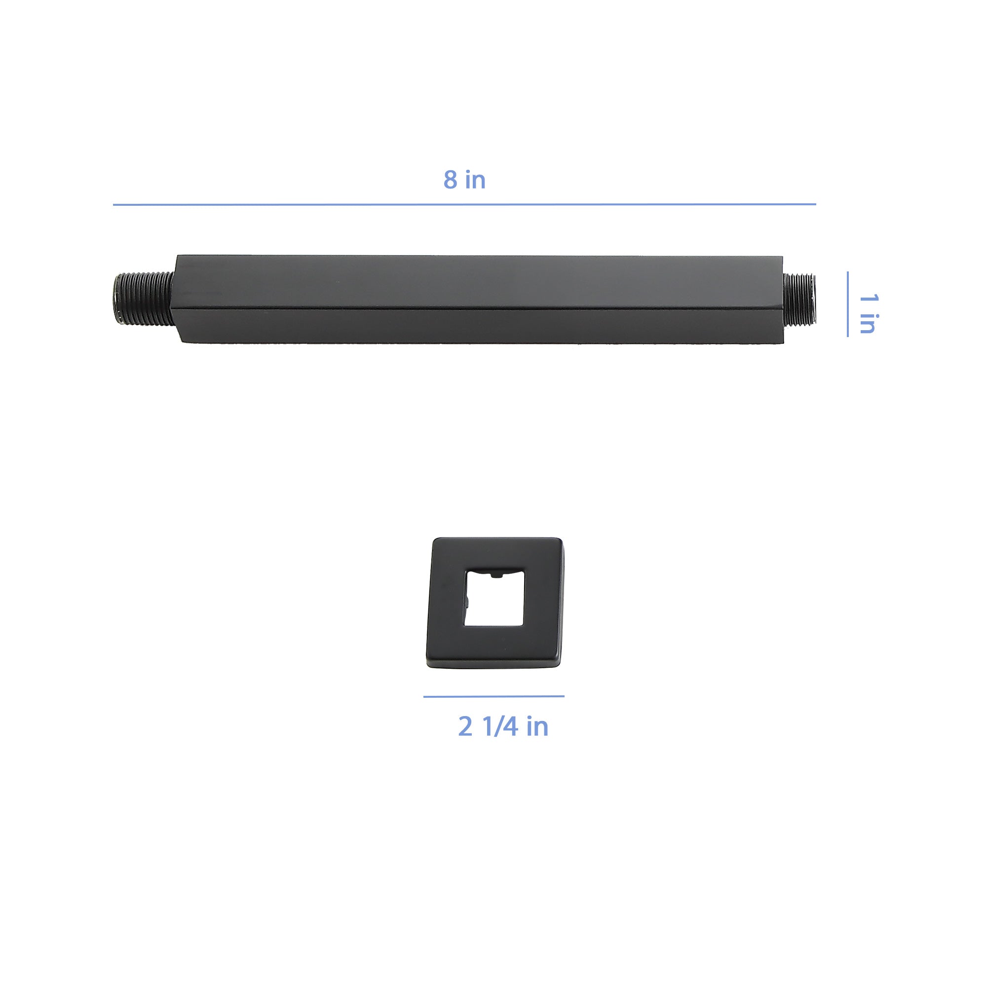 8" Ceiling Mounted Shower Arm With Flange, Matte
