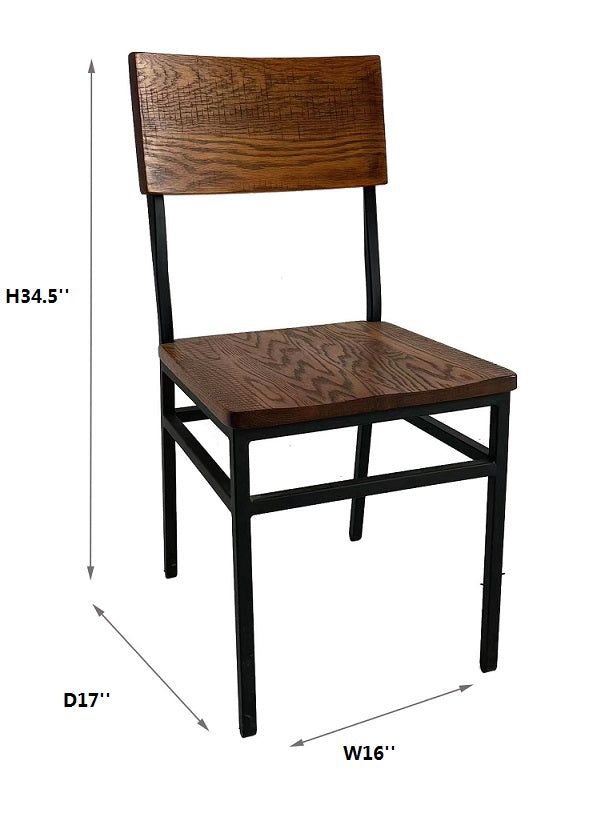 Set of 2 Assembled Commercial-Grade Farmhouse Style Dining Chairs