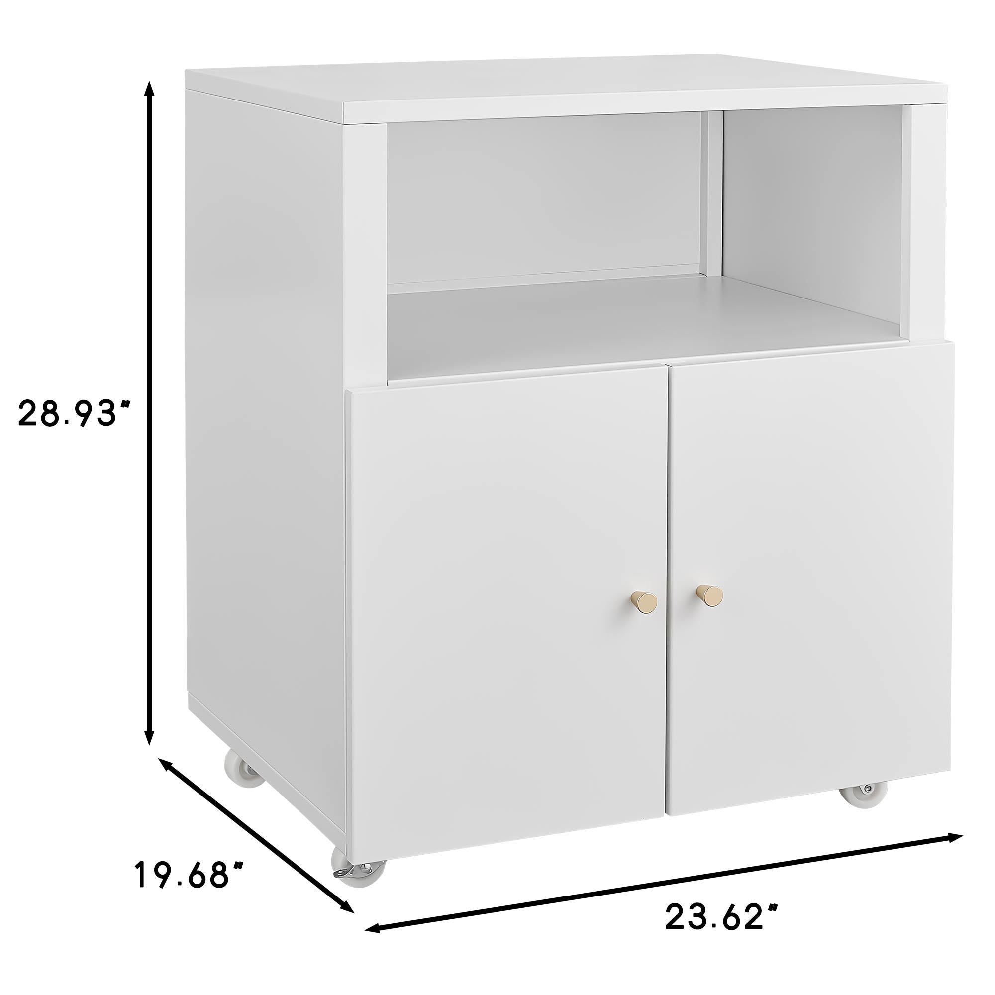 Home Office Printer Stand With Wheels And File Cabinet
