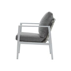 Silver Aluminum Lounge Chair with Sleek Rope Accents