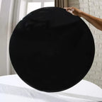Black Painting Tempered Glass Round Table Top - 35.4 Inch