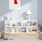 71.65" White Narrow 12-Cube Modern Bookcase