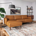 Lore L-Shaped Genuine Leather Sectional