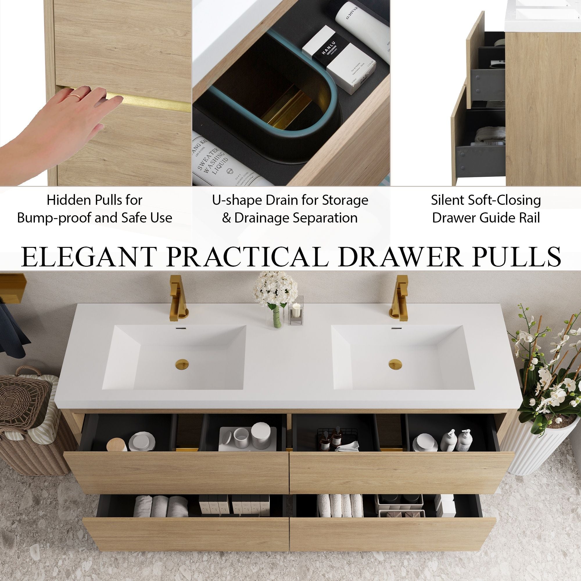Bathin Freestanding Bathroom Vanity With Double Sinks