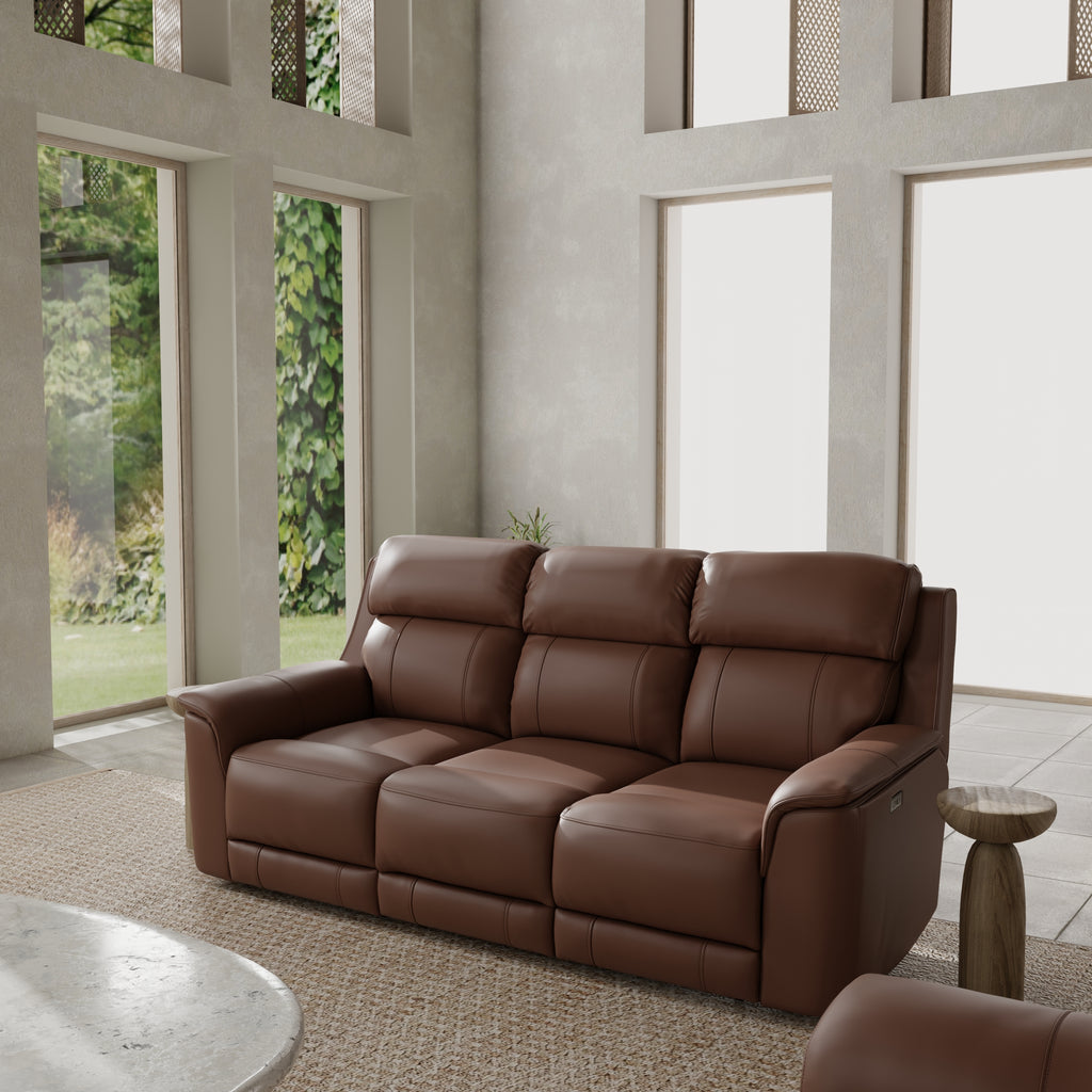 Oslo Dual Power Reclining Sofa in Pecan