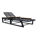 5-Piece Outdoor Chaise Lounge Set, 2 Adjustable Recliners with Side Table