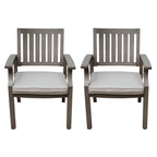 Outdoor Modern Aluminum Dining Chair with Cushion (Set of 2)