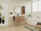 36" Wall-Mounted Bathroom Vanity With Sink and Storage Rack
