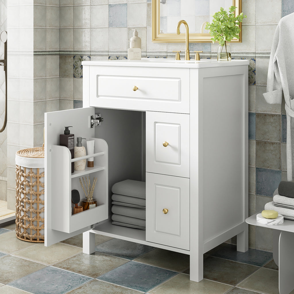 24-Inch Bathroom Vanity with Ceramic Sink