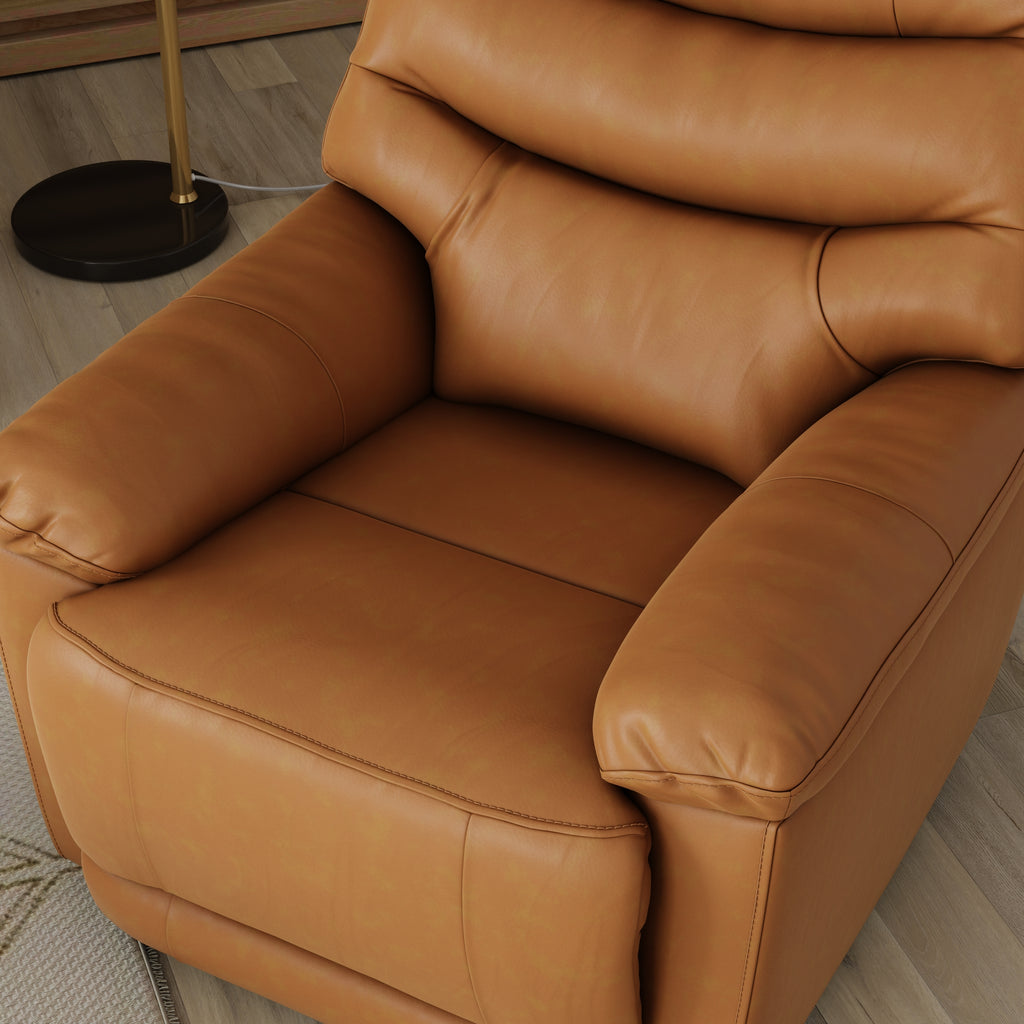 Global Home Swivel Glider Recliner with Manual Footrest In Oslo Antelope
