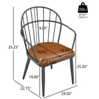 Indoor Upholstered Dining Chair With Metal Legs (Set of 2)
