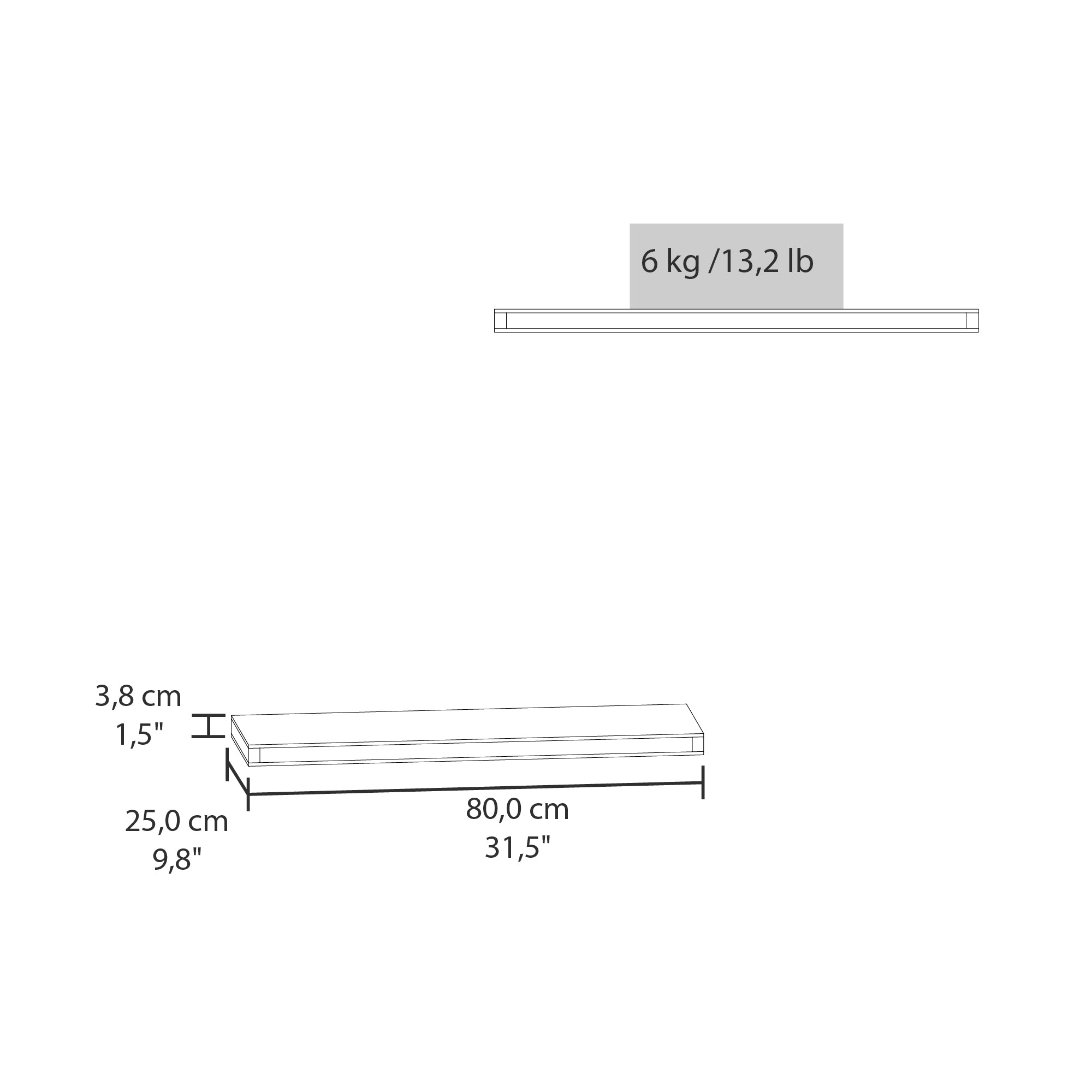 Ecco 31.5" Wide Floating Shelves Set of 2
