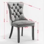 Classic Velvet Dining Chairs - Set of 2 in Burgundy