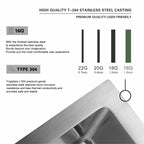 33 Inch Topmount Stainless Steel Kitchen Sink