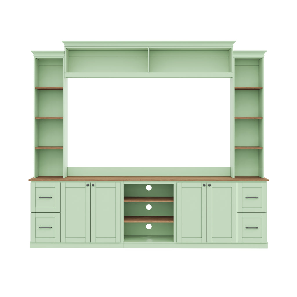 4-in-1 Entertainment Center Wall Unit with Bookshelf for TVs Up to 70"