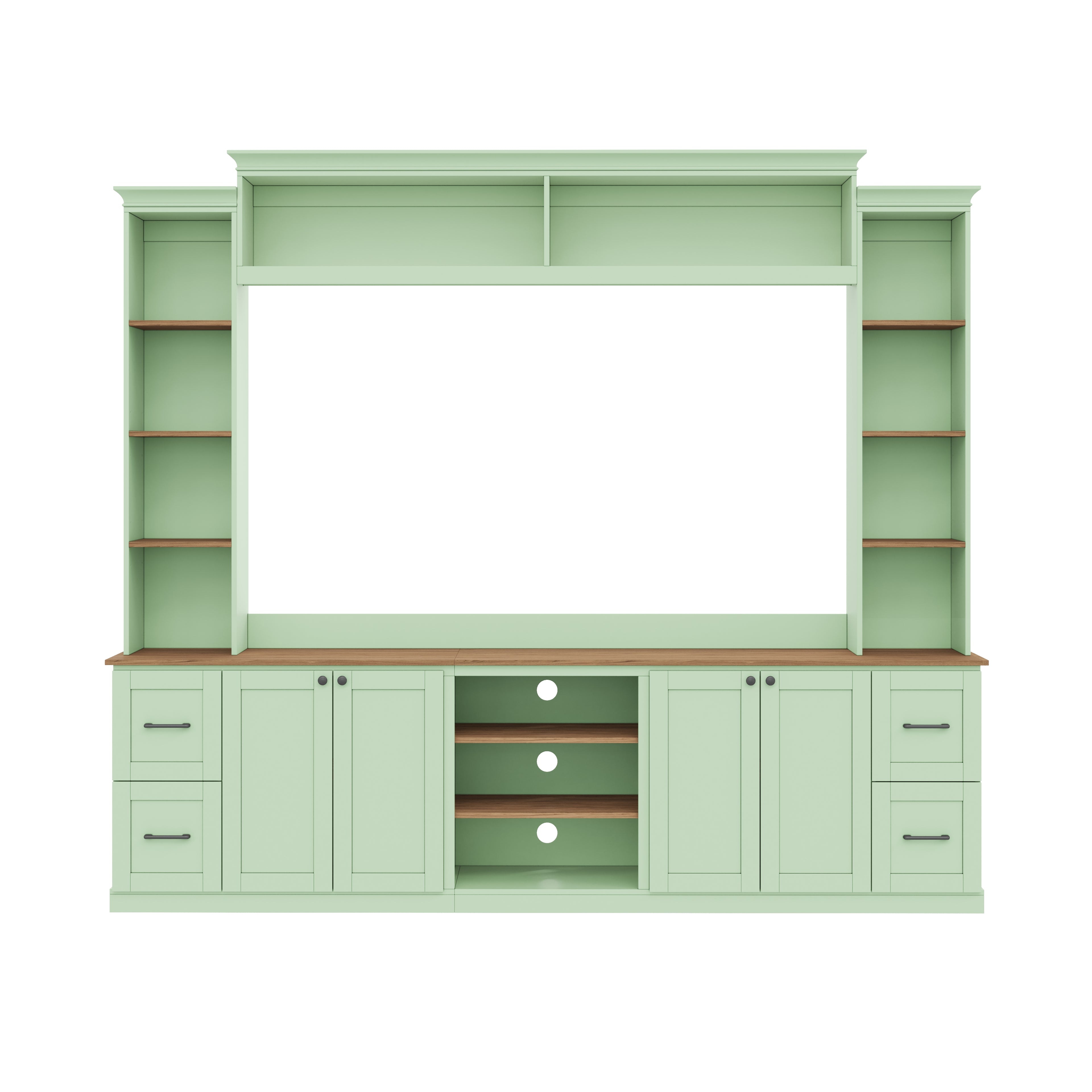 4-in-1 Entertainment Center Wall Unit with Bookshelf for TVs Up to 70"