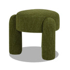 Hugo 20.5" Round Fully Upholstered Ottoman in Moss