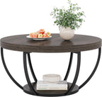 31.7” Round Coffee Table with Storage