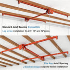 Orange Overhead Garage Storage Rack 4x8 FT for High Ceilings