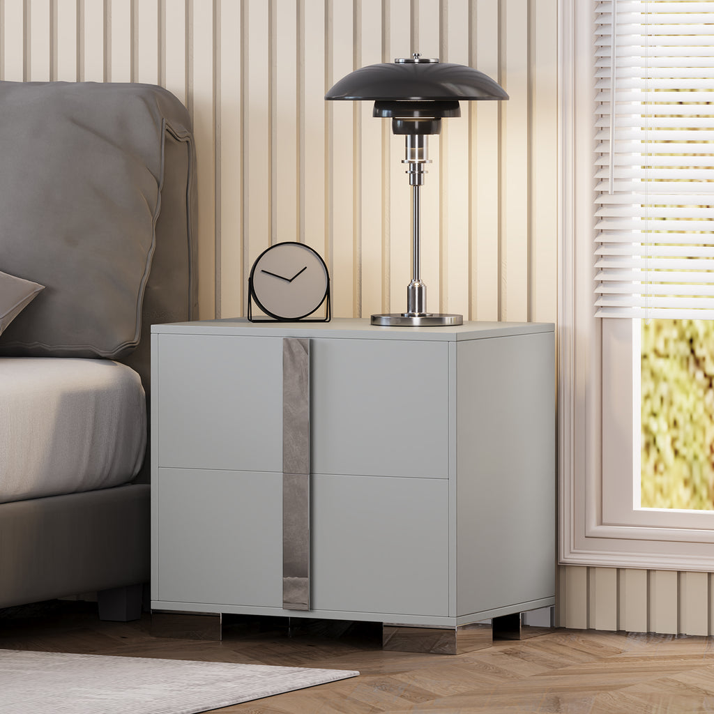 Modern End Table with Drawers