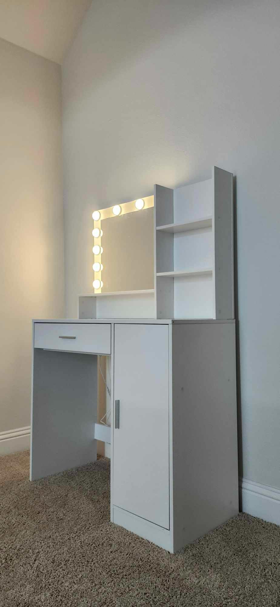 Vanity Desk with Mirror & Light