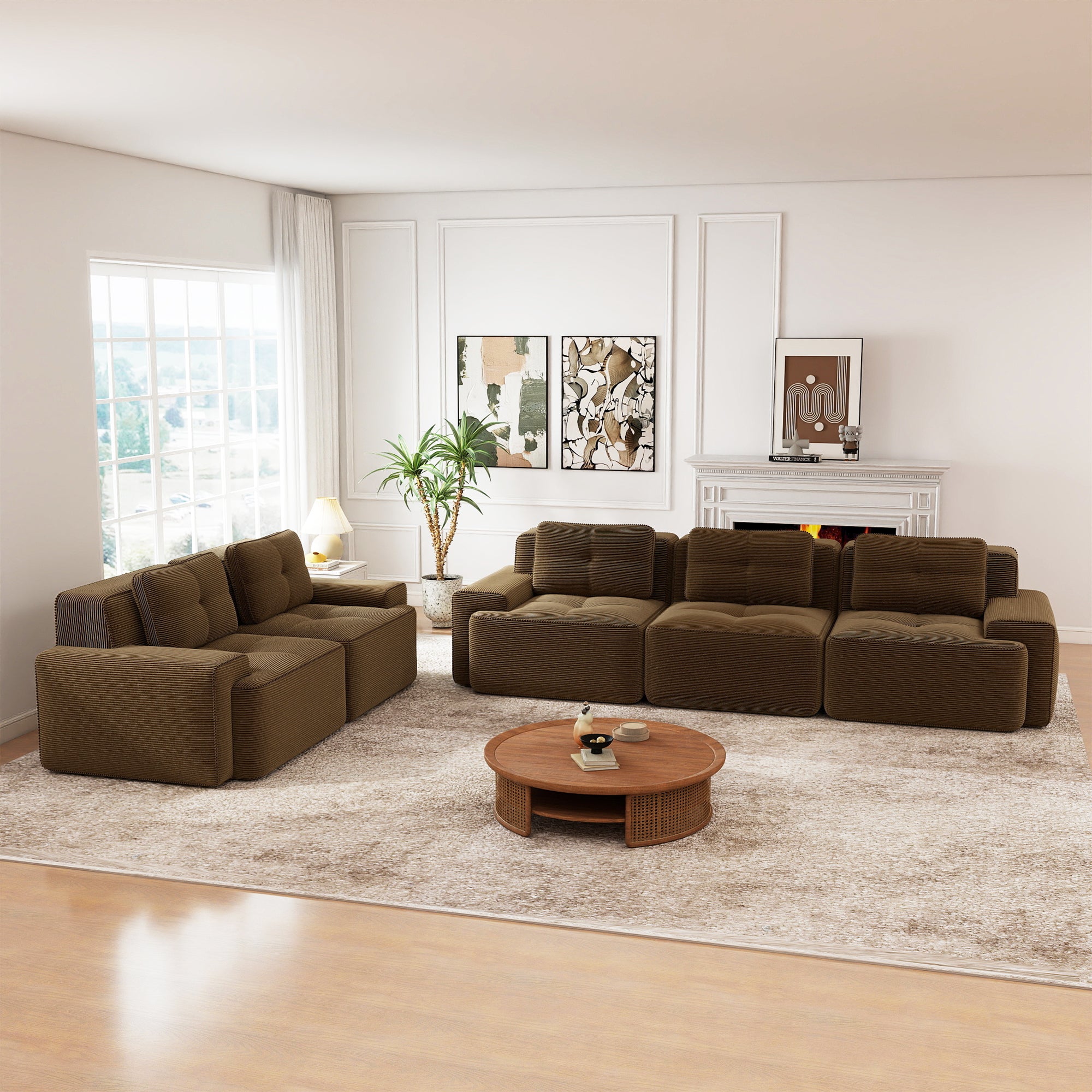 Modular Deep-Seat Sofa Set