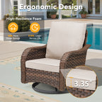 Patio Wicker Rocking Swivel Glider Chairs Set of 2
