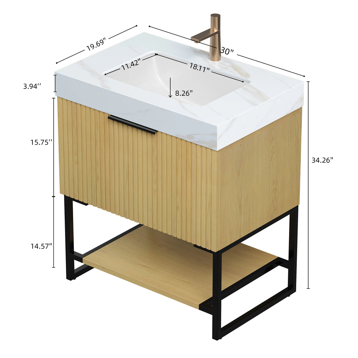 YOLAN 30" Bathroom Vanity & Sink