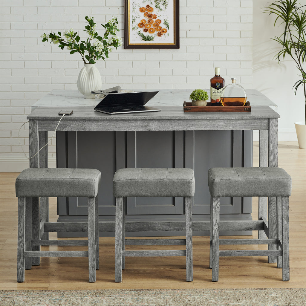 59 Inch Bar Table, Dining Table and Chair Set