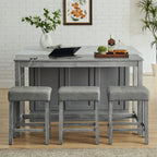 59 Inch Bar Table, Dining Table and Chair Set
