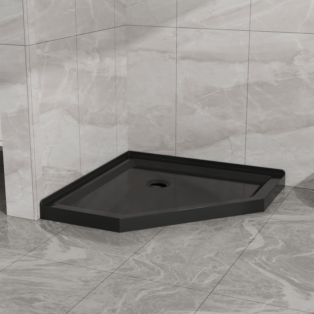 Goodyo 36 in. Corner Drain Neo-Angle Shower Base