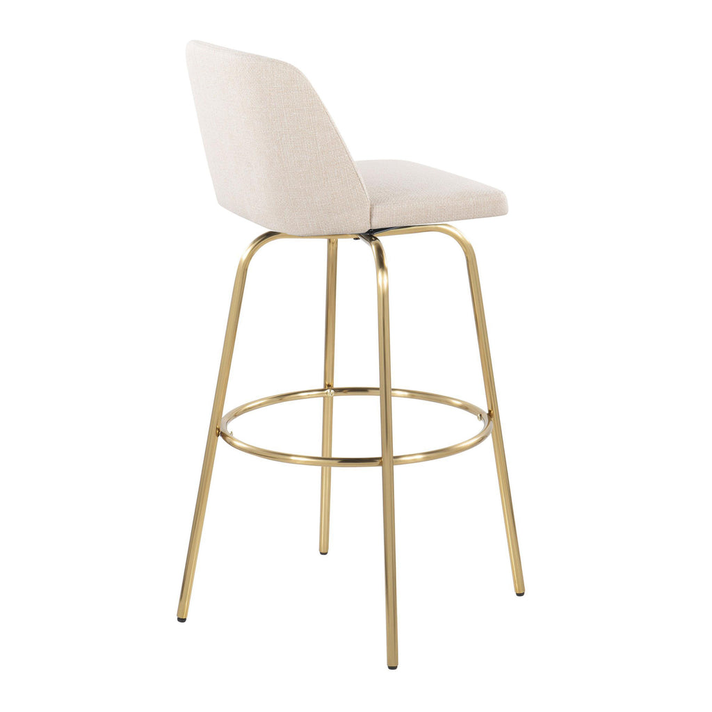 30" Contemporary Fixed Height Barstool with Swivel