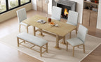 TOPMAX Farmhouse 76-Inch 6-Piece Extendable Dining Table Set