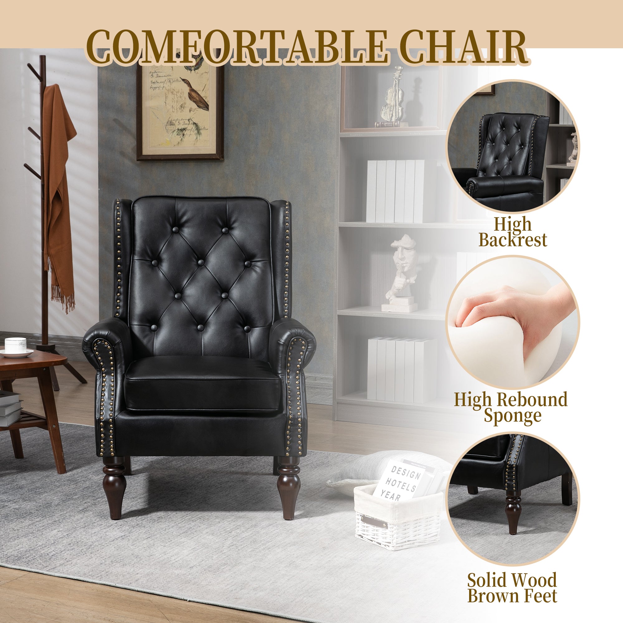 Wood Frame Armchair - Modern Accent Chair