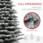 HOMCOM 6.5 ft Pre-Lit Mountain Pine Artificial Christmas Tree