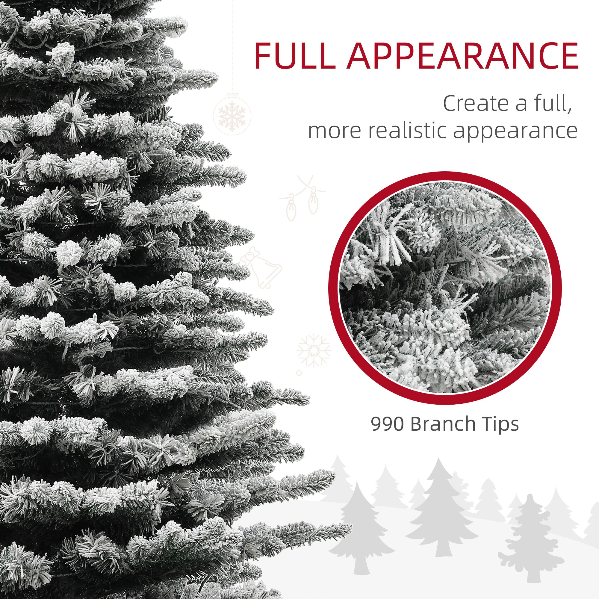 HOMCOM 6.5 ft Pre-Lit Mountain Pine Artificial Christmas Tree