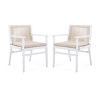 Acacia Wood Outdoor Dining Chairs Set of 2