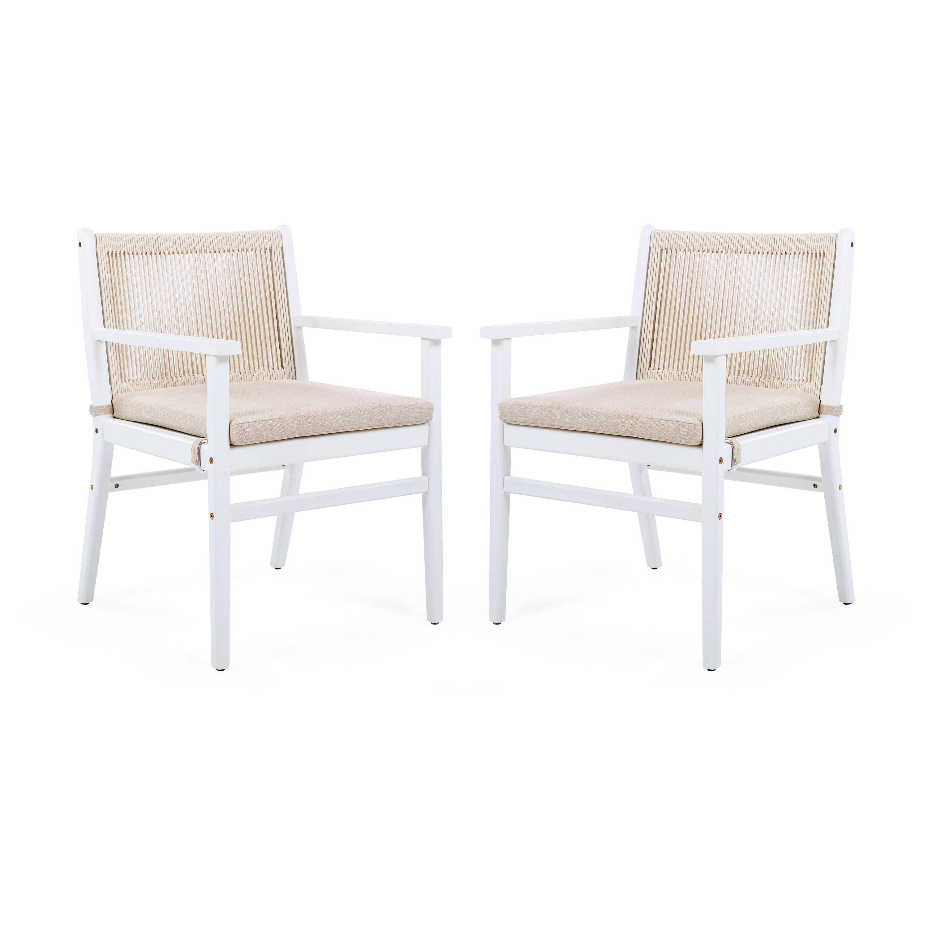 Acacia Wood Outdoor Dining Chairs Set of 2