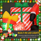 Inflatable Santa Claus and Gift Boxes for Holiday Display