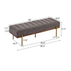 Upholstered Channel Tufted Ottoman Bench Seat