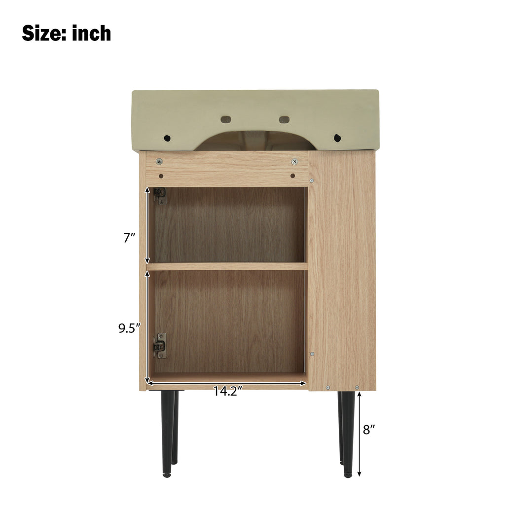 21.6" Wood Bathroom Vanity with Left Side Storage