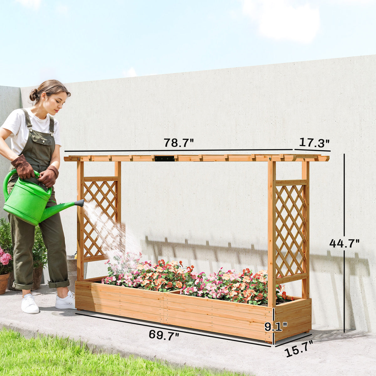 Outsunny Raised Garden Bed with Trellis