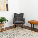 Alistair Solid Wood Rocking Chair with Stain Resistant Fabric